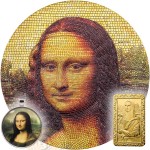 Palau MONA LISA LA GIOCONDA - Leonardo Da Vinci series GREAT MICROMOSAIC PASSION $20 Silver Coin 2018 Innovative Mosaic Technology Proof 3 oz